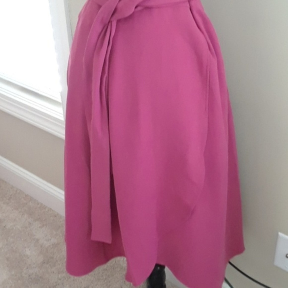 Ann Taylor Tie Waist Wrap Skirt - Wild Strawberry - Picture 4 of 8